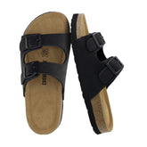 CUSHIONAIRE Lane Boys and Girls Sandals, Comfortable Cork Footbed Slide with Adjustable Straps and Supportive Kids Sandals Design