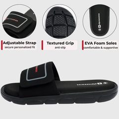 Alpine Swiss Gabe Cloud Slide Sandals For Men Shock-Absorbing Foam Insole With Arch Support Adjustable Strap Waterproof Anti-Slip Mens Slides