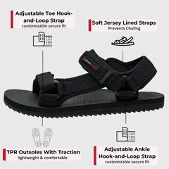 Alpine Swiss Reid Mens Sport Sandals Athletic Open Toe Outdoor Walking Shoe Adjustable Strap Cushion EVA Footbed Durable Stylish Summer Comfort Sandal