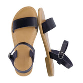 CUSHIONAIRE Clara Casual Flat Girls Sandals, Adjustable Buckle Ankle Strap with Lightweight Cushioned Comfort Kids Sandals