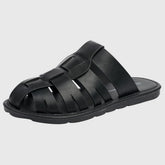 Alpine Swiss Marlin Mens Fisherman Sandals Vegan Leather Dressy Summer Slides Anti Slip Water Resistant Flat Beach Shoes