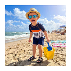 CUSHIONAIRE Orbit Kids Sandals Lightweight Waterproof EVA Slides with Adjustable Buckle Everyday Casual Comfort Girls Sandals