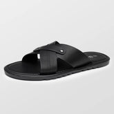 Alpine Swiss Saul Mens Vegan Leather Slide Sandals Dressy Indoor Outdoor Summer Shoes