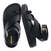 CUSHIONAIRE Women's Entry ankle wrap footbed sandal with +Comfort, Wide Widths Available