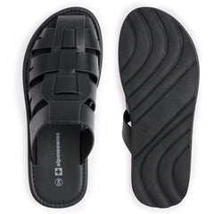 Alpine Swiss Marlin Mens Fisherman Sandals Vegan Leather Dressy Summer Slides Anti Slip Water Resistant Flat Beach Shoes