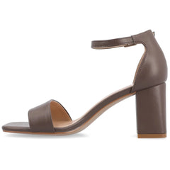 Journee Collection Women's Valenncia Wide Width SuperNatural Shades Open Square Toe Ankle Strap Sandals