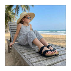 CUSHIONAIRE Kid's Luna JR Cork footbed Sandal with +Comfort