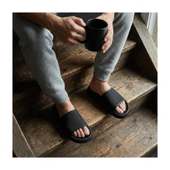 CUSHIONAIRE Men's Feather cloud recovery pool slide with +Comfort
