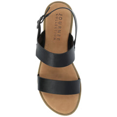 Journee Women's Lavine Wide Width Multi Strap Flat Sandals