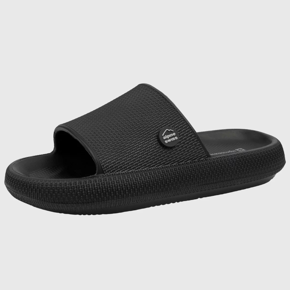 Alpine Swiss Omar Mens Slides Pillow Slippers for Men Ultra Cushioned Cloud Slides Waterproof Lightweight Sandals Quick Drying Non Slip Shower Shoes