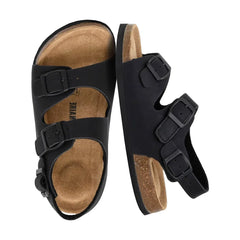 CUSHIONAIRE Liana JR Toddler Sandals with Adjustable Heel Strap – Cork Footbed Summer Sandals for Kids, Boys and Girls