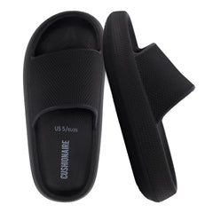 CUSHIONAIRE Feather Slides – Comfortable Cloud Cushion House Slippers for Women, Indoor Outdoor EVA Foam Foot Spa Shower Shoes, Non-Slip Arch Support