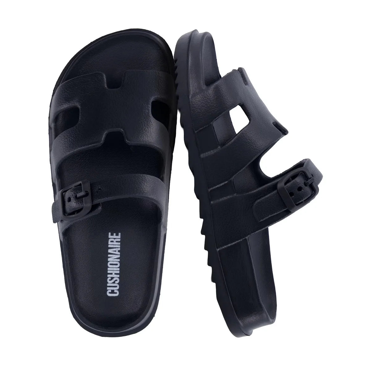 CUSHIONAIRE Orbit Kids Sandals Lightweight Waterproof EVA Slides with Adjustable Buckle Everyday Casual Comfort Girls Sandals