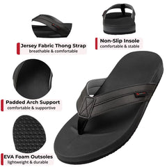 Alpine Swiss Trey Mens Flip Flops Cushion Thong Beach Sandals for Men Non-Slip Sole Men Shoes Arch Support Durable Summer Faux Leather Sandals