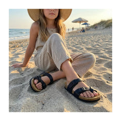CUSHIONAIRE Kid's Luna JR Cork footbed Sandal with +Comfort