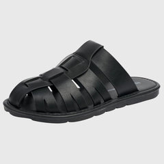 Alpine Swiss Marlin Mens Fisherman Sandals Vegan Leather Dressy Summer Slides Anti Slip Water Resistant Flat Beach Shoes