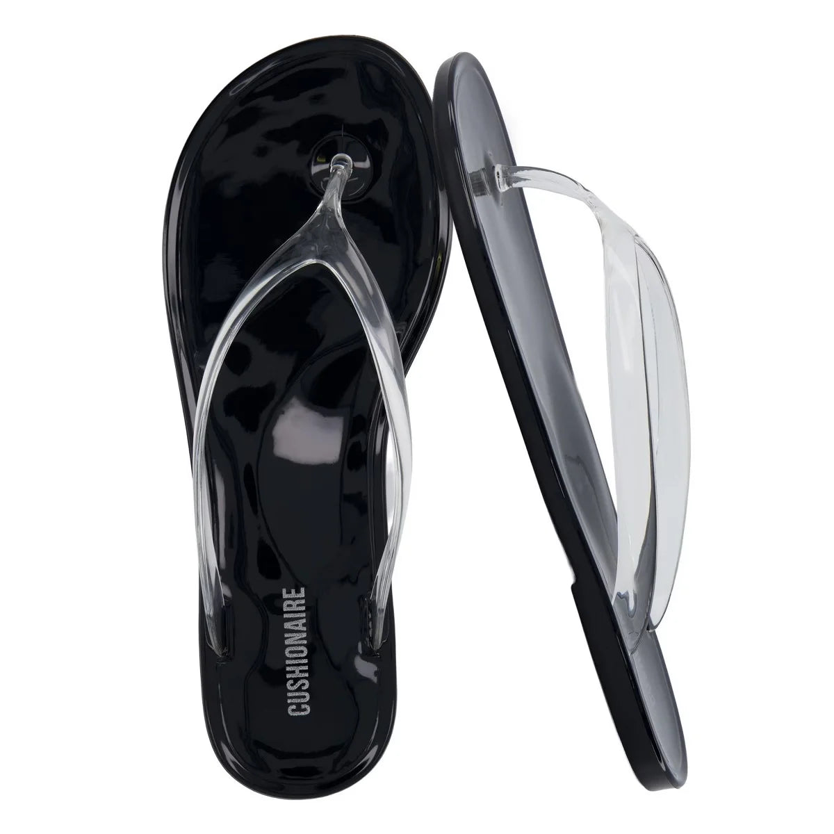 CUSHIONAIRE Splash Jelly Flip Flops for Women With Flexible Sole and Glossy Jelly Finish Sandals