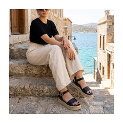 CUSHIONAIRE Melissa Espadrille Platform Sandals For Women with Adjustable Ankle Strap and Memory Foam Insole-Comfortable Womens Sandals for Summer