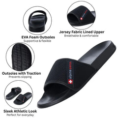Alpine Swiss Athletic Slides For Men Flip Flop Sandals House Shoes Slippers For Men Comfortable Lightweight Water Friendly Casual Open Toe Slides
