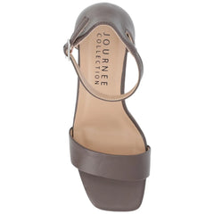 Journee Collection Women's Valenncia Wide Width SuperNatural Shades Open Square Toe Ankle Strap Sandals