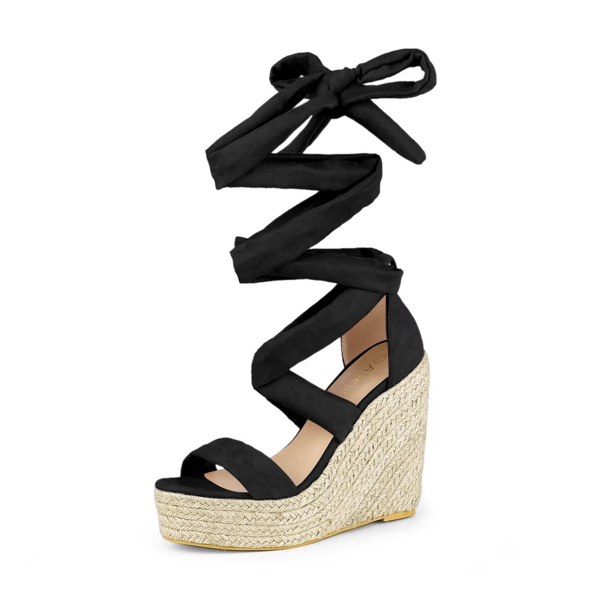 Allegra K Women's Espadrille Platform Wedges Heel Lace Up Sandals