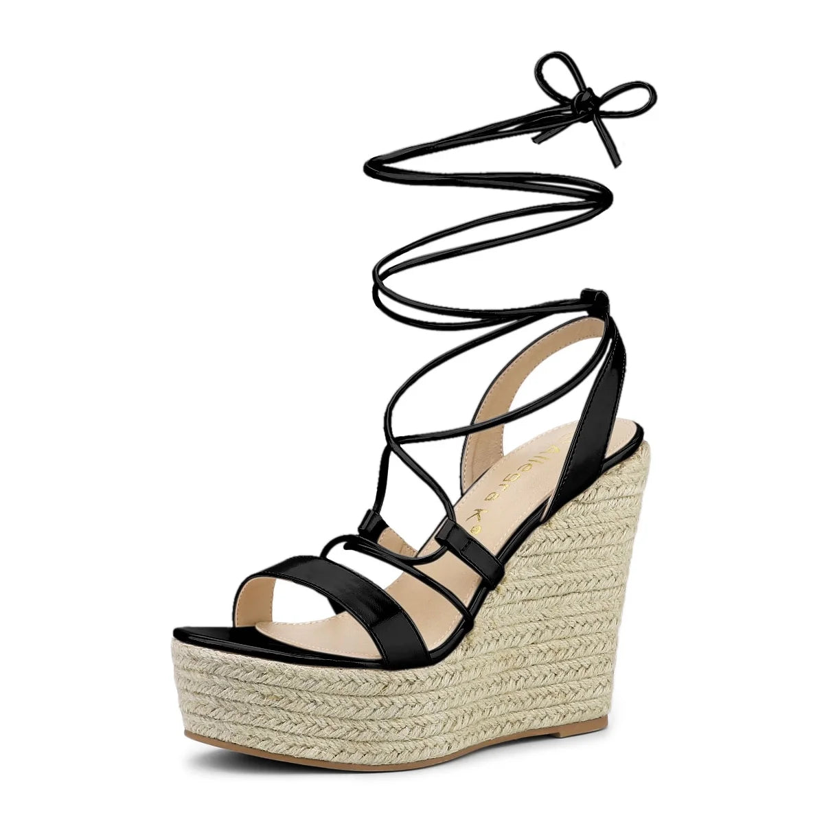 Allegra K Women's Espadrilles Platform Wedges Heel Lace Up Sandals