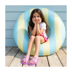 CUSHIONAIRE Pool-K Jelly Sandals for Girls, Water Friendly Slip-On Slides with Double Adjustable Buckles, Comfortable Everyday Wear Kids Sandals