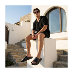 CUSHIONAIRE Men's Galaxy pool slides with +Comfort