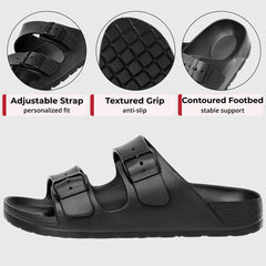 Alpine Swiss Mens Double Strap Slide Sandals EVA Flat Casual Comfortable Shoes