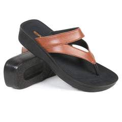 Aerothotic Glen Casual Thong Womens Walking Sandals, Tan - 11